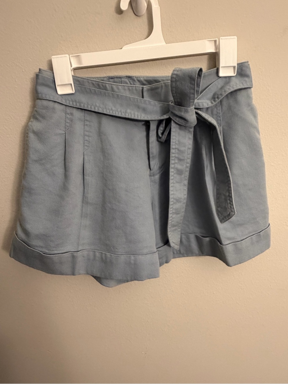 Marc Jacobs Light Blue Tie-Waist High Waist Shorts